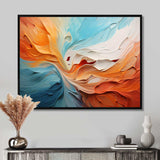 Teal Orange Bold Abstract Flow Collage I - Abstract Canvas Wall Art