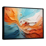 Teal Orange Bold Abstract Flow Collage I - Abstract Canvas Wall Art