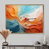 Teal Orange Bold Abstract Flow Collage I - Abstract Canvas Wall Art