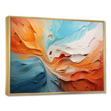 Teal Orange Bold Abstract Flow Collage I - Abstract Canvas Wall Art