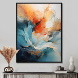 Teal Orange Bold Abstract Flow Collage II - Abstract Canvas Wall Art