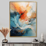 Teal Orange Bold Abstract Flow Collage II - Abstract Canvas Wall Art