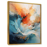 Teal Orange Bold Abstract Flow Collage II - Abstract Canvas Wall Art