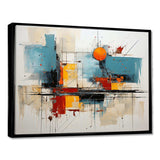 Teal Orange Bold Flow Collage - Abstract Canvas Wall Art