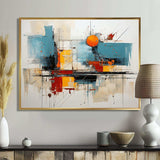 Teal Orange Bold Flow Collage - Abstract Canvas Wall Art