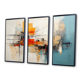 Teal Orange Bold Energy IV - 3-Piece Canvas Wall Art