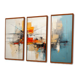 Teal Orange Bold Energy IV - 3-Piece Canvas Wall Art