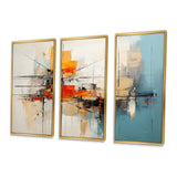 Teal Orange Bold Energy IV - 3-Piece Canvas Wall Art