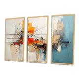 Teal Orange Bold Energy IV - 3-Piece Canvas Wall Art