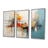 Teal Orange Bold Energy IV - 3-Piece Canvas Wall Art