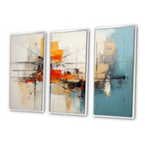 Teal Orange Bold Energy IV - 3-Piece Canvas Wall Art