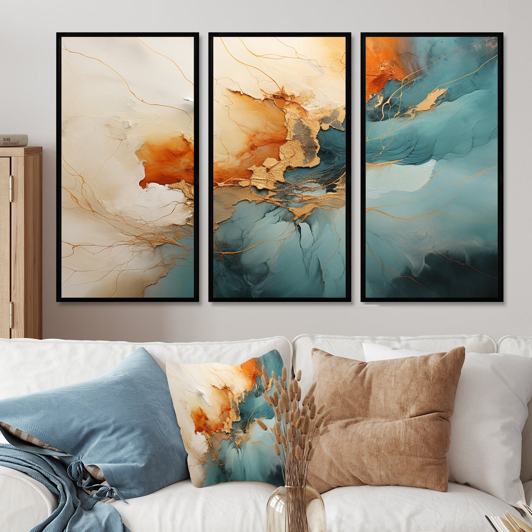 Teal Orange Bold Energy V - Multi-Panels