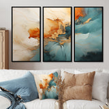 Teal Orange Bold Energy V - Multi-Panels