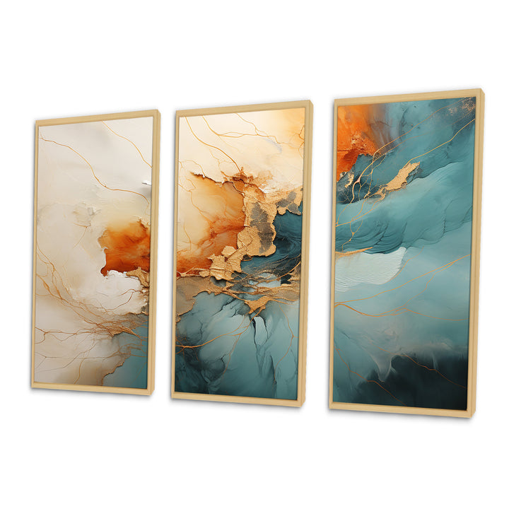 Teal Orange Bold Energy V - Multi-Panels