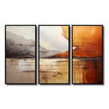 Grey Orange Grey And Orange Geological Wonders - Split Panel Canvas Art