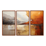 Grey Orange Grey And Orange Geological Wonders - Split Panel Canvas Art