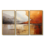 Grey Orange Grey And Orange Geological Wonders - Split Panel Canvas Art