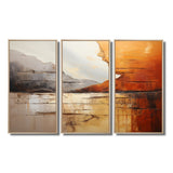 Grey Orange Grey And Orange Geological Wonders - Split Panel Canvas Art
