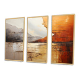 Grey Orange Grey And Orange Geological Wonders - Split Panel Canvas Art