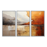 Grey Orange Grey And Orange Geological Wonders - Split Panel Canvas Art