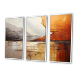 Grey Orange Grey And Orange Geological Wonders - Split Panel Canvas Art