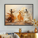 Yellow And White Dance Woman Ensemble I - Fashion Canvas Wall Art