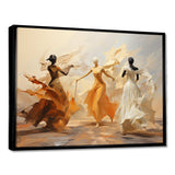 Yellow And White Dance Woman Ensemble I - Fashion Canvas Wall Art