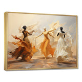 Yellow And White Dance Woman Ensemble I - Fashion Canvas Wall Art