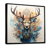 Deer Abstracted Antlers - Animals Canvas Wall Art