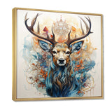 Deer Abstracted Antlers - Animals Canvas Wall Art