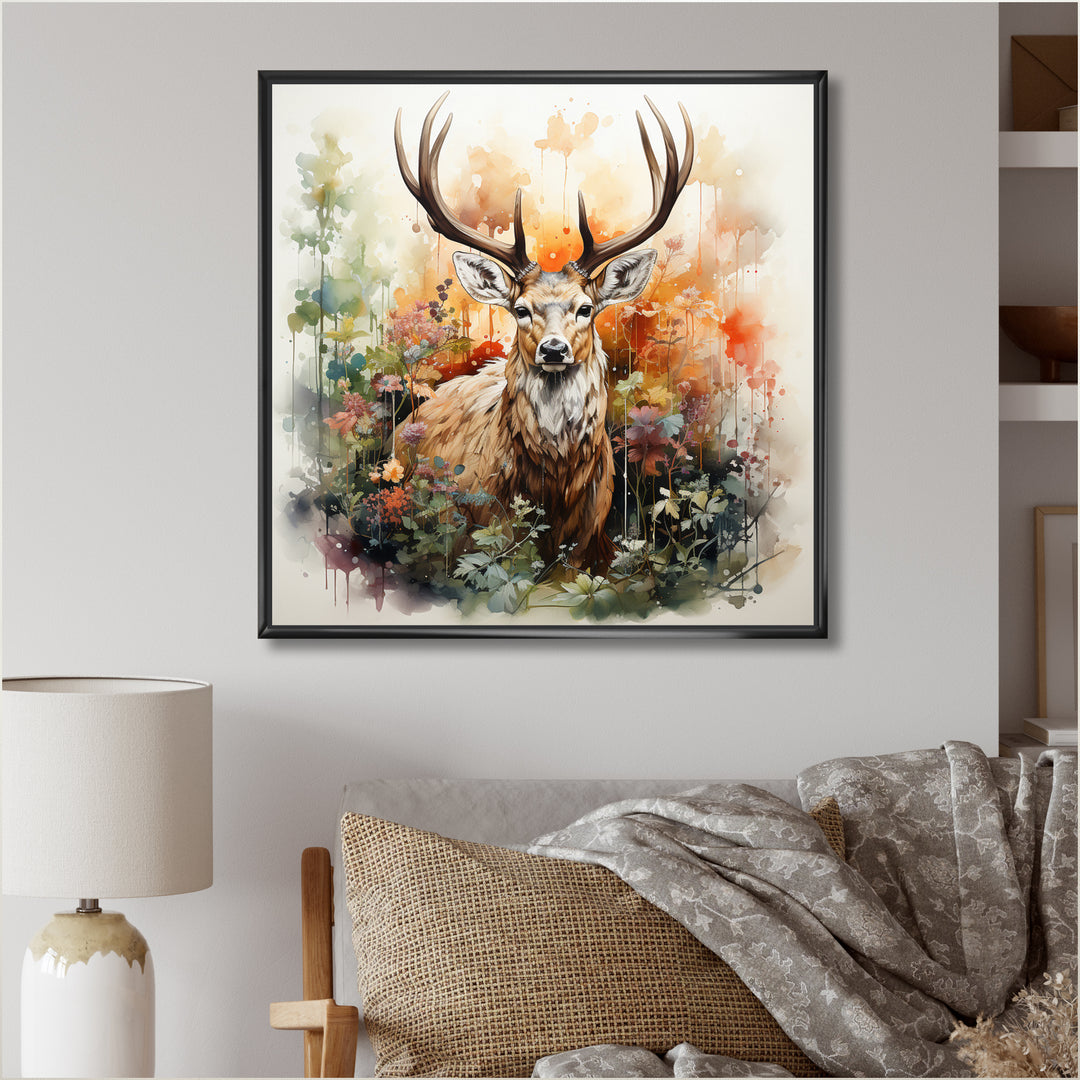 Deer Abstracted Nature - Deer Wall Art Prints