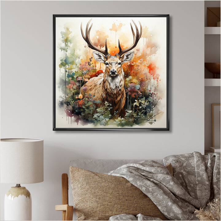 Deer Abstracted Nature - Deer Wall Art Prints