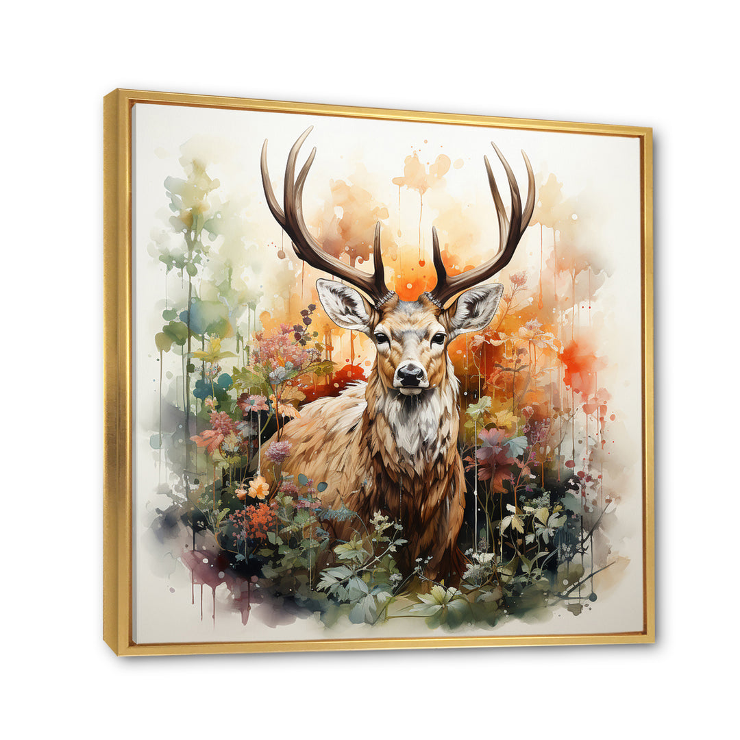 Deer Abstracted Nature - Deer Wall Art Prints