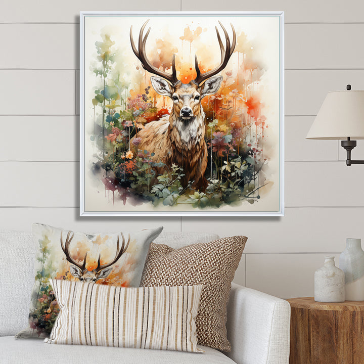 Deer Abstracted Nature - Deer Wall Art Prints