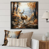 Deer Autumn Serenade - Brown Deer Wall Art