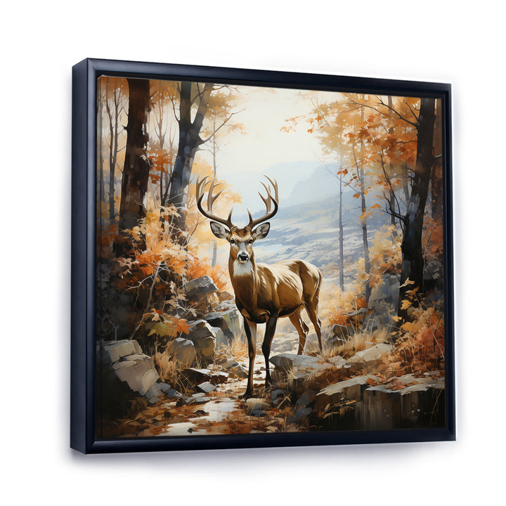 Deer Autumn Serenade - Brown Deer Wall Art