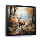Deer Autumn Serenade - Brown Deer Wall Art