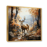 Deer Autumn Serenade - Brown Deer Wall Art