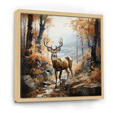 Deer Autumn Serenade - Brown Deer Wall Art