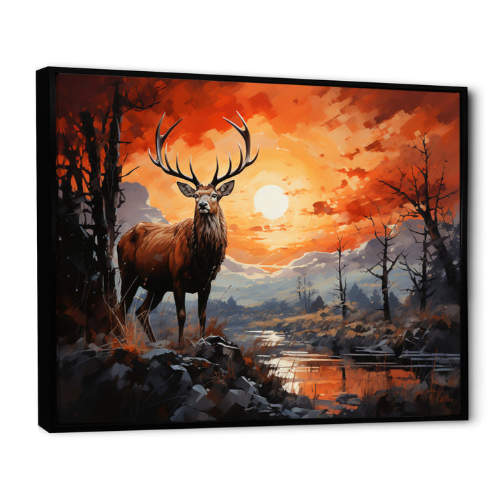 Deer Bold Silhouette - Brown Deer Wall Art