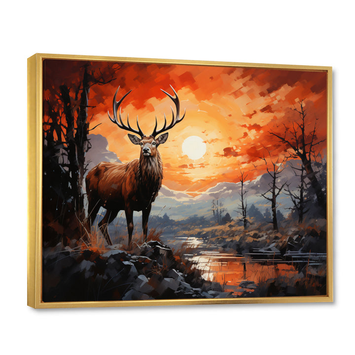 Deer Bold Silhouette - Brown Deer Wall Art