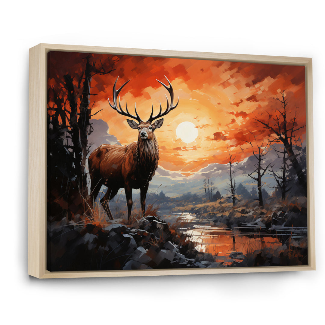 Deer Bold Silhouette - Brown Deer Wall Art
