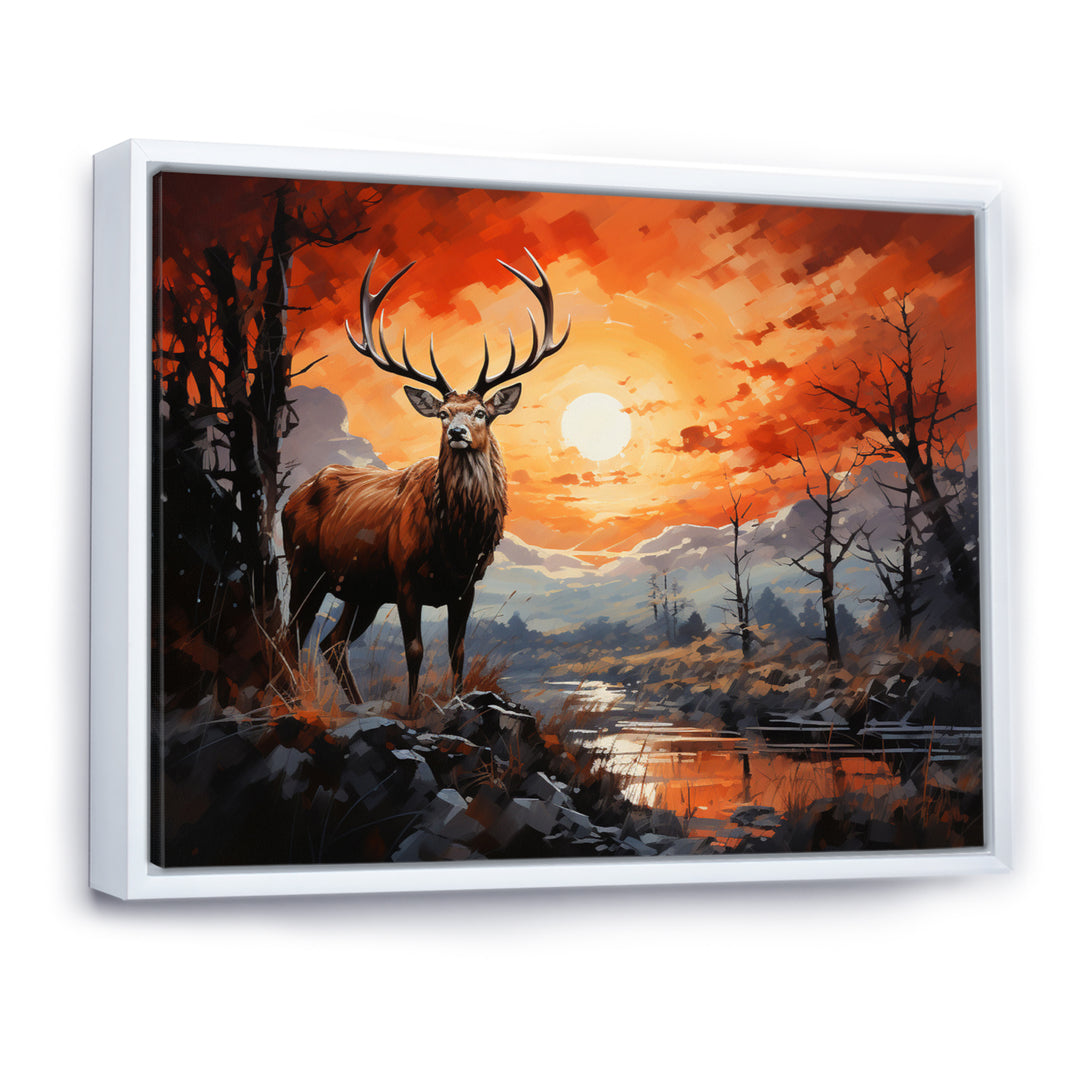 Deer Bold Silhouette - Brown Deer Wall Art