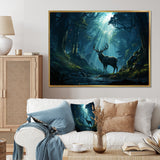 Deer Dancing Shadows - Deer Large Canvas Wall Art