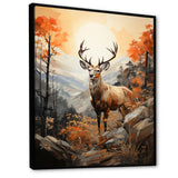 Deers Brown Landscape - Deer Living Room Wall Art