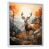 Deers Brown Landscape - Deer Living Room Wall Art