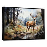 Deer Graceful Grazing - Animals Canvas Wall Art