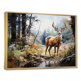 Deer Graceful Grazing - Animals Canvas Wall Art