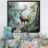 Deer Harmonious Encounter - Deer Large Canvas Wall Art