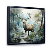 Deer Harmonious Encounter - Deer Large Canvas Wall Art